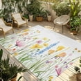 thumbnail image 1 of Fsddascl Verdant Flower Patterns Outdoor Rug for Patio/Deck/Porch, Non-Slip Large Area Rug 5 x 8 Ft, Farmhouse Botanical Indoor Outdoor Rugs Washable Area Rugs, Reversible Camping Rug Carpet Runner, 1 of 5