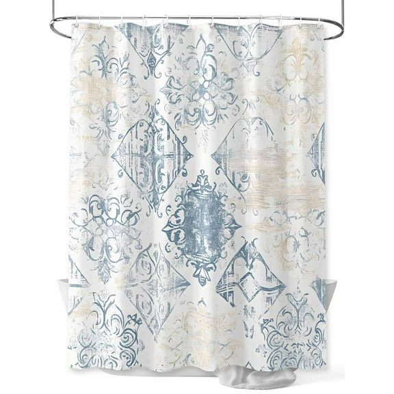 Fsddascl Vintage Boho Abstract Shower Curtain Set - 54" x 78" Washable Bathtub Curtain with 12 Hooks, Floral Modern Artwork Waterproof Fabric Stall Shower Curtains for Bathroom/Bathtub Décor