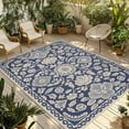 thumbnail image 1 of Fsddascl Vintage Boho Outdoor Rug for Patio/Deck/Porch, Non-Slip Large Area Rug 4 x 6 Ft, Neutral Abstract Flowers Pattern Aesthetic Indoor Outdoor Rugs Washable Area Rugs, Camping Rug Carpet, 1 of 5