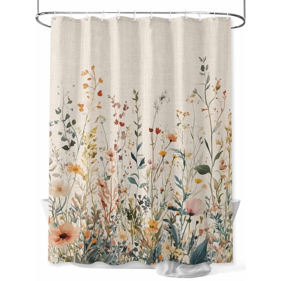 Fsddascl Vintage Botanical Shower Curtain Set - 54" x 78" Washable Bathtub Curtain with 12 Hooks, Spring Floral Summer Botanical Rustic Waterproof Fabric Stall Shower Curtains for Bathroom/Bathtub