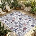 thumbnail image 1 of Fsddascl Vintage Coastal Outdoor Rug for Patio/Deck/Porch, Non-Slip Large Area Rug 5 x 8 Ft, Starfish Coral Shell Conch Ocean Indoor Outdoor Rugs Washable Area Rugs, Reversible Camping Rug Carpet, 1 of 5