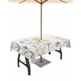 thumbnail image 1 of Fsddascl Vintage Floral Outdoor Tablecloth - 60x102 Inch Rectangle Dining Table Cover, Farmhouse Spring Botanical Waterproof Outdoor Table Cloth with Umbrella Hole & Zipper for Picnic/Patio/Party, 1 of 7
