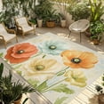 thumbnail image 1 of Fsddascl Vintage Spring Floral Outdoor Rug for Patio/Deck/Porch, Non-Slip Large Area Rug 4 x 6 Ft, Watercolor Elegant Summer Flowers Indoor Outdoor Rugs Washable Area Rugs, Camping Rug Carpet, 1 of 5