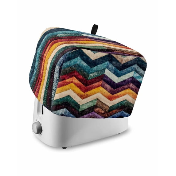 Fsddascl Vintage Waves Stripe Small Toaster Cover 2 Slice, Kitchen Appliance Covers, Colorful Abstract Art Toaster Oven Cover with Loop, Bread Machine Cover Polyester Dust Cover Protection