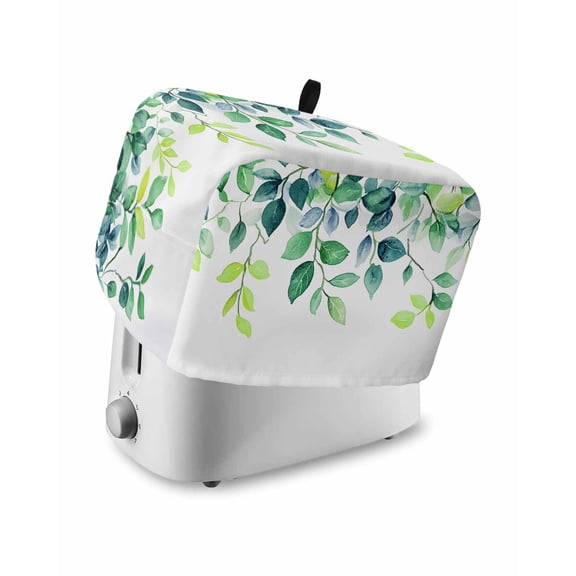 Fsddascl Watercolor Leaves Small Toaster Cover 2 Slice, Kitchen Appliance Covers, Spring Green Botanical Vines Plants Toaster Oven Cover with Loop, Bread Machine Cover Polyester Dust Cover