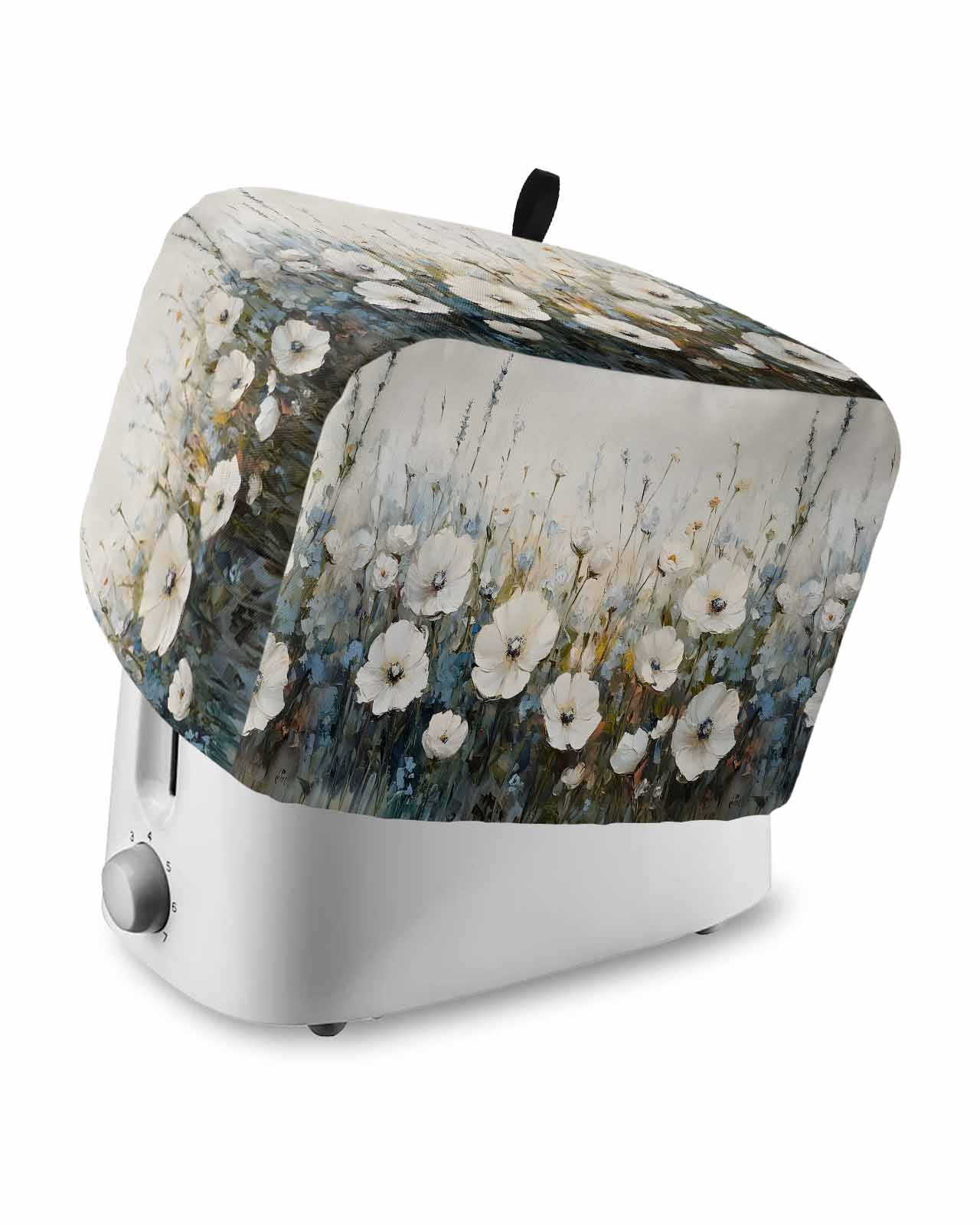 Fsddascl White Blue Flowers Toaster Cover 4 Slice, Large Kitchen ...