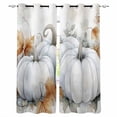 thumbnail image 1 of Fsddascl White Pumpkins Fall Blackout Curtains for Bedroom/Living Room, Thermal Insulated Kitchen Curtains, Thanksgiving Pumpkin Botanical Grommet Darkening Window Treatment Drapes 27.5"x39"x2, 1 of 6