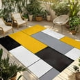 thumbnail image 1 of Fsddascl Yellow Black Grey Outdoor Rug for Patio/Deck/Porch, Non-Slip Large Area Rug 4 x 6 Ft, Modern Irregular Geometric Abstract Indoor Outdoor Rugs Washable Area Rugs, Camping Rug Carpet, 1 of 5