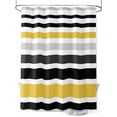 thumbnail image 1 of Fsddascl Yellow Black Stripe Shower Curtain Set - 60" x 72" Washable Bathtub Curtain with 12 Hooks, Modern Abstract Art Coarse Striped Waterproof Fabric Stall Shower Curtains for Bathroom/Bathtub, 1 of 6