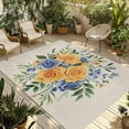 thumbnail image 1 of Fsddascl Yellow Blue Floral Outdoor Rug for Patio/Deck/Porch, Non-Slip Large Area Rug 6 x 9 Ft, Eucalyptus Leaves Botanical Indoor Outdoor Rugs Washable Area Rugs, Reversible Camping Rug Carpet, 1 of 5