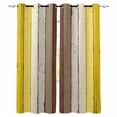 thumbnail image 1 of Fsddascl Yellow Brown Blackout Curtains for Bedroom/Living Room, Thermal Insulated Kitchen Curtains, Farmhouse Wood Grain Vintage Striped Grommet Darkening Window Treatment Drapes 52"x72"x2, 1 of 6