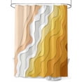 thumbnail image 1 of Fsddascl Yellow Coastal Beach Shower Curtain Set - 60" x 72" Washable Bathtub Curtain with 12 Hooks, Farmhouse Simple Sea Waves Lines Waterproof Fabric Stall Shower Curtains for Bathroom/Bathtub, 1 of 6
