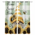 thumbnail image 1 of Fsddascl Yellow Dwarf Blackout Curtains for Bedroom/Living Room, Thermal Insulated Kitchen Curtains, Sunflower Bee Retro Green White Plaid Grommet Darkening Window Treatment Drapes 27.5"x39"x2, 1 of 6