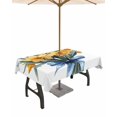 thumbnail image 1 of Fsddascl Yellow Flowers Outdoor Tablecloth - 60x102 Inch Rectangle Dining Table Cover, Spring Seasonal Botanical Blooms Waterproof Outdoor Table Cloth with Umbrella Hole & Zipper for Picnic/Patio, 1 of 7