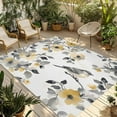 thumbnail image 1 of Fsddascl Yellow Grey Botanical Outdoor Rug for Patio/Deck/Porch, Non-Slip Large Area Rug 5 x 8 Ft, Spring Floral Birds Retro Summer Indoor Outdoor Rugs Washable Area Rugs, Camping Rug Carpet, 1 of 5