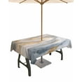 thumbnail image 1 of Fsddascl Yellow Grey Ombre Outdoor Tablecloth - 54x80 Inch Rectangle Dining Table Cover, Modern Marble Ink Painting Abstract Waterproof Outdoor Table Cloth with Umbrella Hole & Zipper for Patio, 1 of 7
