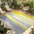 thumbnail image 1 of Fsddascl Yellow Grey Outdoor Rug for Patio/Deck/Porch, Non-Slip Large Area Rug 4 x 6 Ft, Modern Oil Painting Abstract Art Indoor Outdoor Rugs Washable Area Rugs, Reversible Camping Rug Carpet Runner, 1 of 5