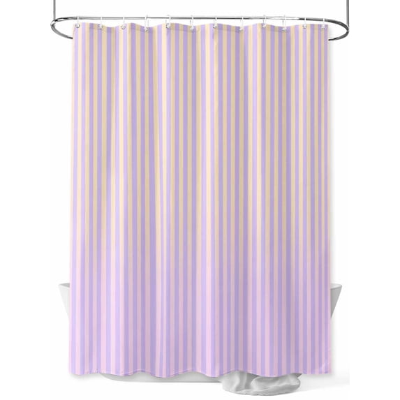 Fsddascl Yellow Pink Stripe Shower Curtain Set - 72" x 78" Washable Bathtub Curtain with 12 Hooks, Vertical Striped Gradient Geometric Waterproof Fabric Stall Shower Curtains for Bathroom/Bathtub