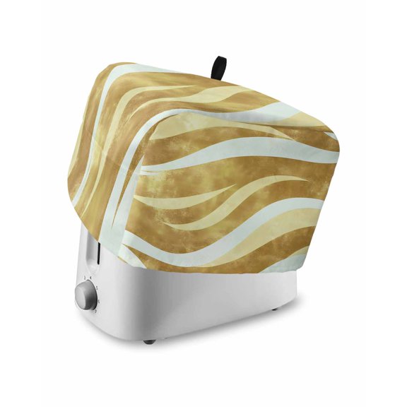 Fsddascl Yellow Pink Waves Toaster Cover 2 Slice, Small Kitchen Appliance Covers, Ombre Sea Ripples Shabby Beach Toaster Oven Cover with Loop, Bread Machine Cover Polyester Dust Cover Protection