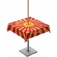 thumbnail image 1 of Fsddascl Yellow Red Boho Outdoor Tablecloth - 60x60 Inch Square Dining Table Cover, Farmhouse Gradient Abstract Tie Dye Art Waterproof Outdoor Table Cloth with Umbrella Hole & Zipper for Patio, 1 of 7