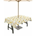 thumbnail image 1 of Fsddascl Yellow Spring Floral Outdoor Tablecloth - 52x70 Inch Rectangle Dining Table Cover, Summer Botanical Elegant Waterproof Outdoor Table Cloth with Umbrella Hole & Zipper for Picnic/Patio/Party, 1 of 7