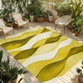 thumbnail image 1 of Fsddascl Yellow Stripes Outdoor Rug for Patio/Deck/Porch, Non-Slip Large Area Rug 6 x 9 Ft, Retro Farmhouse Gradient Ripple Pattern Indoor Outdoor Rugs Washable Area Rugs, Camping Rug Carpet, 1 of 5