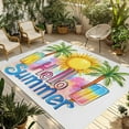 thumbnail image 1 of Fsddascl Yellow Summer Botanical Outdoor Rug for Patio/Deck/Porch, Non-Slip Large Area Rug 4 x 6 Ft, Green Palm Trees Indoor Outdoor Rugs Washable Area Rugs, Reversible Camping Rug Carpet Runner, 1 of 5