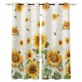 thumbnail image 1 of Fsddascl Yellow Sunflower Blackout Curtains for Bedroom/Living Room, Thermal Insulated Kitchen Curtains, Vintage Country Bee Farmhouse Floral Grommet Darkening Window Treatment Drapes 42"x84"x2, 1 of 6