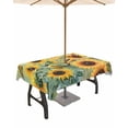 thumbnail image 1 of Fsddascl Yellow Sunflowers Birds Outdoor Tablecloth - 60x84 Inch Rectangle Dining Table Cover, Spring Floral Country Pastoral Waterproof Outdoor Table Cloth with Umbrella Hole & Zipper for Patio, 1 of 7