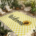 thumbnail image 1 of Fsddascl Yellow Sunflowers Outdoor Rug for Patio/Deck/Porch, Non-Slip Large Area Rug 4 x 6 Ft, Spring Flower Retro Plaid Indoor Outdoor Rugs Washable Area Rugs, Reversible Camping Rug Carpet Runner, 1 of 5