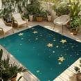 thumbnail image 1 of Fsddascl Yellow Teal Star Outdoor Rug for Patio/Deck/Porch, Non-Slip Large Area Rug 5 x 8 Ft, Elegant Sky Star Art Indoor Outdoor Rugs Washable Area Rugs, Reversible Camping Rug Carpet Runner, 1 of 5