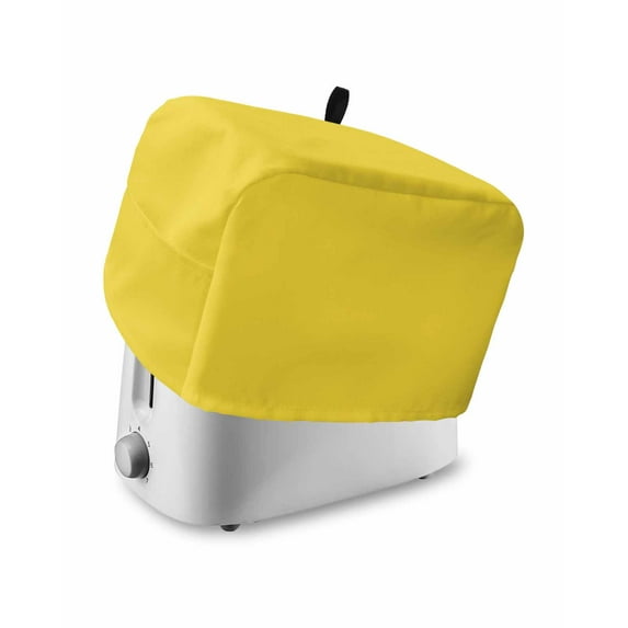 Fsddascl Yellow Toaster Cover 4 Slice, Large Kitchen Appliance Covers, Pure Yellow Toaster Oven Cover with Loop, Bread Machine Cover Polyester Dust Cover Protection