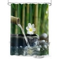 thumbnail image 1 of Fsddascl Zen Stones Water Flowing Shower Curtain Set - 54" x 78" Washable Bathtub Curtain with 12 Hooks, Floral Green Forest Waterproof Fabric Stall Shower Curtains for Bathroom/Bathtub Décor, 1 of 6