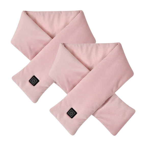 Fsgntruao 2Pc Usb Heated Scarf for Winter Electric Neck Warmer Smart Heating Shawl Cold Weather Pink,Free Size