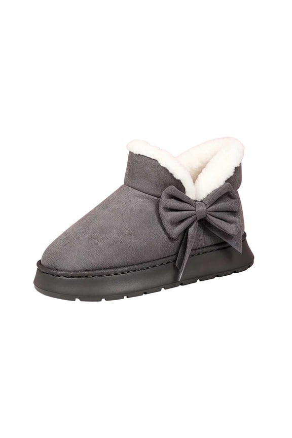 Ankle Boots for Women Platform Casual Winter Versatile Cute Bow Thick-Soled Warm Snow Boots Outsole Outdoor