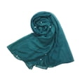 thumbnail image 1 of Fsgntruao Chiffon Sheer Scarf for Women Breathable Solid Color Pearl Trim Wrap Shawl Headscarf Green,Free Size, 1 of 4