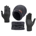 thumbnail image 1 of Fsgntruao European Knit Hat Scarf Gloves Set for Women Winter Thick Warm 3-Piece Cold Weather Wear Gray,Free Size, 1 of 2