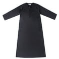 thumbnail image 1 of Fsgntruao Muslim Robe for Kaftan Men Long Sleeve with Pockets Solid Color Fashion Casual Long Gown Black,XL, 1 of 9