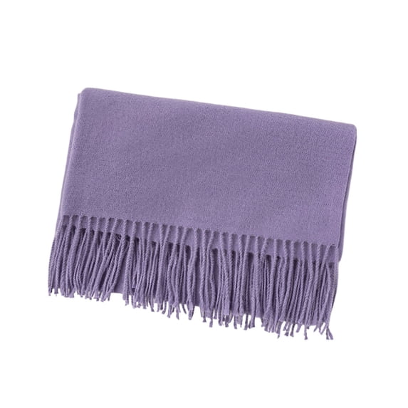 Fsgntruao Scarf for Women Solid Color Warm Wrap Shawl Winter Neck Warmer Soft Purple,Free Size
