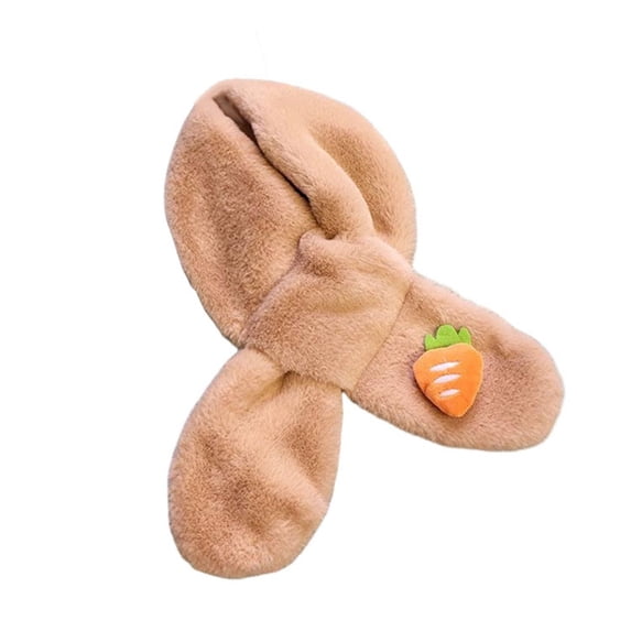 Fsgntruao Velvet Scarf for 1-10 Years Old Winter Warm Plush Neck Wrap Thick Cute Cold Weather Wear Khaki,Free Size