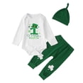 thumbnail image 1 of Fshinging 2 Piece Sets For Toddler Boy My First St Patricks Day Girl Luky Clver Print Long Sleeve Romper+Pants+Hat Set Boys Clothes, 1 of 7