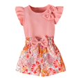 thumbnail image 1 of Fshinging 2025 Toddler Girls Outfits Spring And Autumn Long Sleeve Heart Blouse + Bow Skirt 2 Piece Set Clothes Sets Size 2-3 Years, 1 of 7