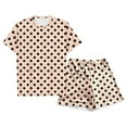thumbnail image 1 of Fshinging Baby Girls Pajama Set Polka Dot Short Sleeve Tees Tops and Shorts Child Kid Sleepwear Size 4-5 Years, 1 of 2