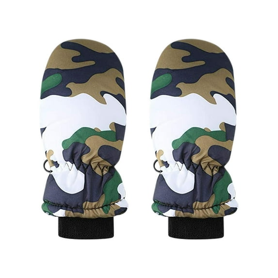 Fshinging Baby Kids Winter Warm Snow Gloves Boys Girls Kids Ski Toddler Full Finger Gloves Children Kids Waterproof Mittens