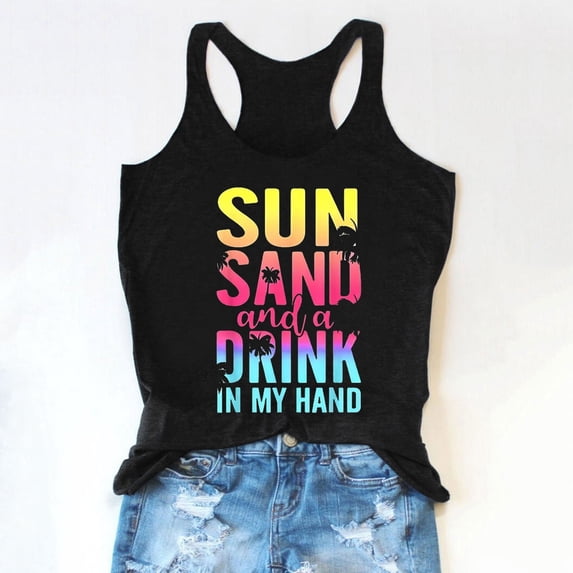 Fshinging Basic Cute Women Tank Top Racerback Summer Casual Loose Fit Camisole Workout Beach Shirts Slim Yellow M