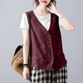 thumbnail image 1 of Fshinging Basic Cute Women Tank Top Solid Vest Loose Sleeveless V Neck Casual Vintage Outfits 2026 Red M, 1 of 6