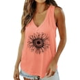 thumbnail image 1 of Fshinging Basic Cute Women Tank Top Summer Sleeveless V Neck Heart Graphic Beach Tunic Blouses&Shirts Orange XL, 1 of 5