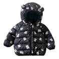 thumbnail image 1 of Fshinging Boys And Girls Cute Flower Polka Dot Print Zipper Cotton-Padded Coats Autumn Winter Warm Down Jackets, 1 of 3
