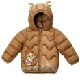 thumbnail image 1 of Fshinging Boys Girls Cute Cartoon Dragon Horn Ear Down Jackets Winter Warm Quilted Outwears Coats Keep Warm Clothing, 1 of 3