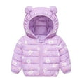 thumbnail image 1 of Fshinging Boys Girls Long Sleeve Winter Warm Cute Bear Ears Down Jackets Cartoon Rabbit Dinosaur Prints Cotton-Padded Clothes Clothing, 1 of 3
